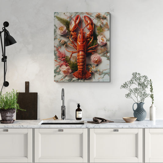 Lobster Red & Flowers