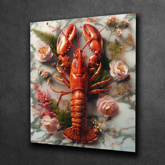 Lobster Red & Flowers