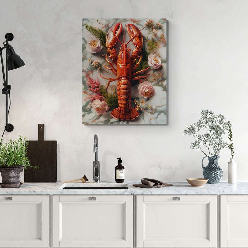 Lobster Red & Flowers
