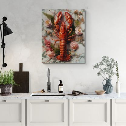 Lobster Red & Flowers